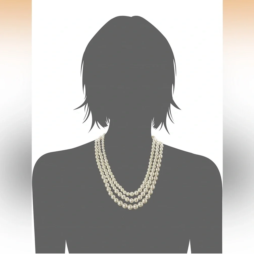 Anne Klein Triple Strand Pearl Necklace